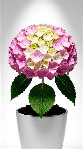 Green Pink Hydrangea Timelapse 🌸 From Soil to Bloom | Fresh Aesthetic