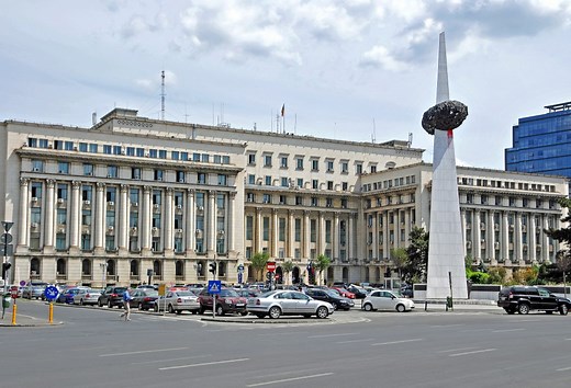 Revolution Square and Memorial of Rebirth in Bucharest, Romania
