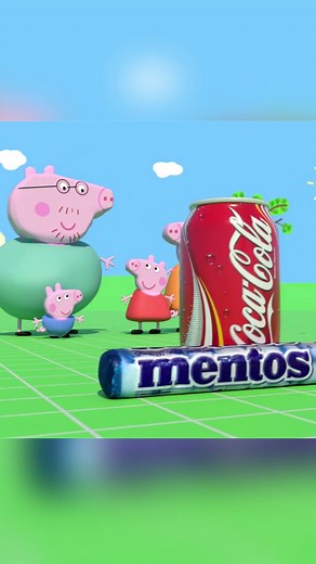 Peppa Pig Family Experiment with Mentos & Coca-Cola