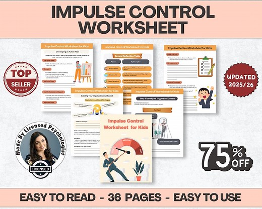 Impulse Control Mega Bundle Workbook, Emotional Regulation, Therapy Worksheets, ADHD, DBT, Counselors, Teens, Adults, Executive Functioning - Etsy