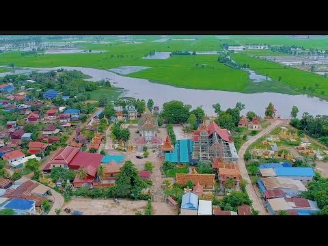 ទិដ្ឋភាពវត្តពោធិកែវព្រះនេត្រព្រះនារដូវវស្សា|View from top Wat Pothikev Preah Netr Preah.