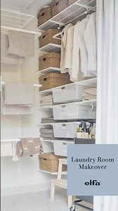 Laundry room makeover with Elfa #laundryroommakeover #homeimprovement #diystorage