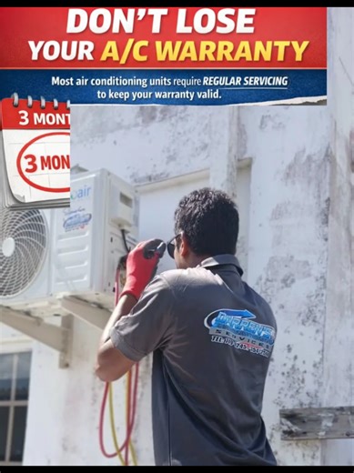 DON’T LOSE YOUR A/C WARRANTY ❄️ Most air conditioning manufacturers require regular servicing to keep your warranty valid. If your unit was recently installed, your first service should be done within 3 months to maintain efficiency and ensure your warranty remains protected. Dust, ash, and environmental buildup during the dry season can cause your unit to clog faster, affecting performance and lifespan. Protect your investment with professional servicing. 📅 Book your A/C service today 📞 749-8