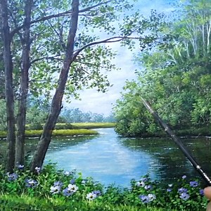 35K views · 3.6K reactions | Acrylic Painting Artwork River Bank Tree Step by Step #trees #flower #colour #painting #acrylic #artwork | Zil Acrylic Painting | Facebook