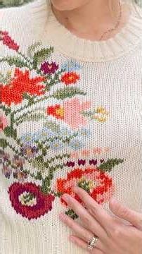 I transformed a sweater into a heirloom piece using duplicate stitch (Swiss darning) #knitting