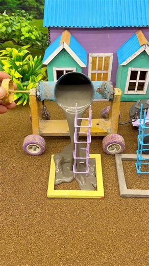 😱 Amazing Mini Tractor Making Cement Pillar | DIY Real Working Construction Machine 🚜 #shorts