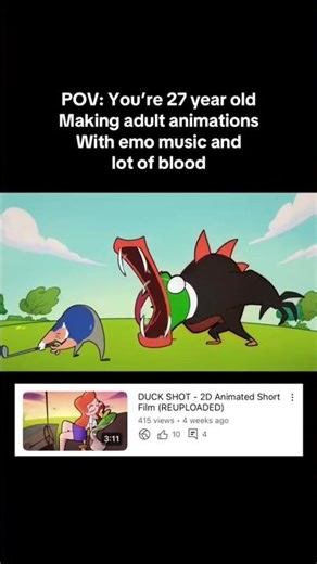 Duck Shot 🦆⛳️🩸 #2danimation #art #toonboom #digitalart #animation