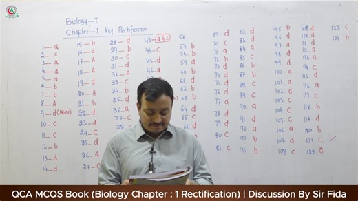 19K views · 259 reactions | QCA MCQS Book 9th Edition (Biology Chapter 1) Rectification By Sir Fida Hussain #mdcat2024 #mdcatpreparation #mdcatresult | Quality Coaching Academy QCA | Facebook