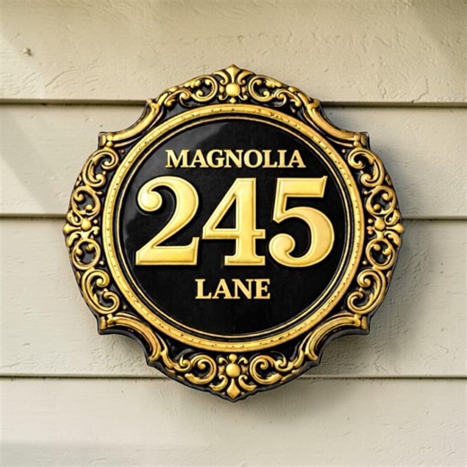 Handmade Cast Aluminum Address Sign – Outdoor House Number Plaque, Housewarming - Etsy