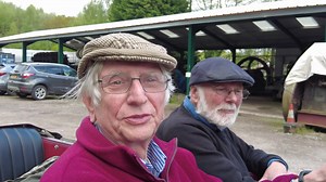Visitors to the Anson last Friday. A 1930 Alvis Car, the 2 gentlemen arrived just as the Anson opened on Friday and spent all day here. | Anson Engine Museum