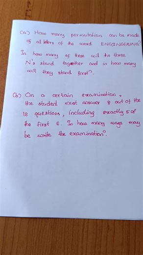 grade 12 math Combination #math #study #student #fyp #foryoupage