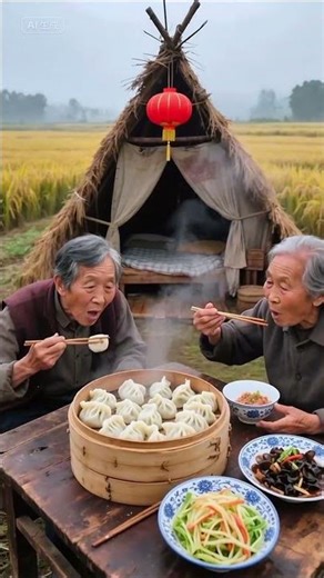 稻田边的幸福味道：农家大蒸笼饺子｜Countryside Dumpling Feast by the Rice Fields #food #mukbang