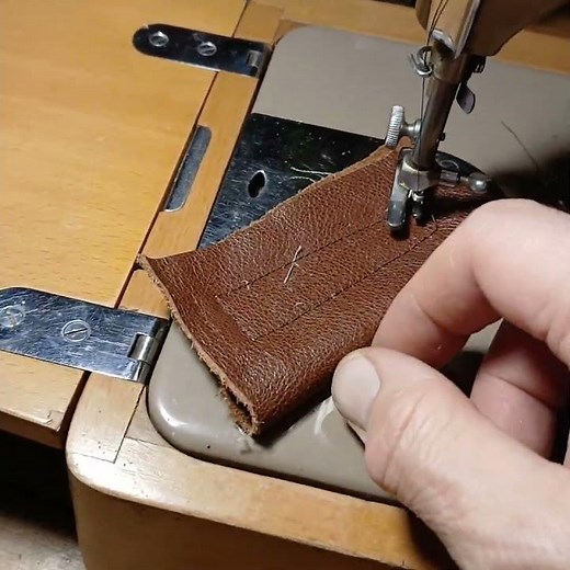 Singer 201k Sewing Machine - test with leather