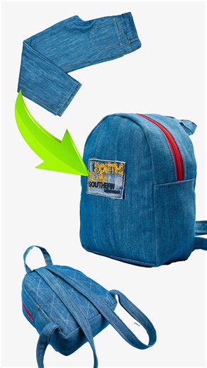 1.3M views · 15K reactions | Upcycle jeans easily! Cute mini backpack from old jeans! | Miarti - Wiederverwendung | Facebook
