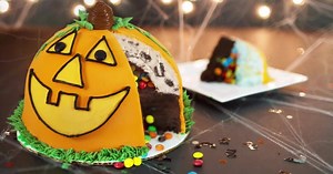 18K views · 509 reactions | Carve into a delicious Piñata Pumpkin Cake and behold the sweetest of insides! | Baskin-Robbins | Facebook