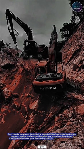 Efficient & Courageous: Hyundai Excavator Operators' Skills at Work on Dangerous Mountain Slopes