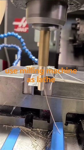 use milling machine as lathe #cnc #cnclathe #cncmill #machinetools
