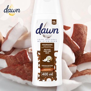 Skincare goals made easy with Dawn Cocoa Butter and Coconut Oil. Revive dry skin and enjoy 48H moisturisation. Discover more about Dawn Cocoa butter and Coconut oil here: https://bit.ly/3SVA3B7 | Dawn