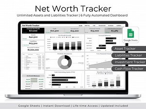 Net Worth Tracker Template | Google Sheets | Financial Dashboard | Assets & Liabilities Spreadsheet | Automated Personal Finance Template - Etsy Australia