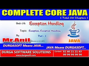 Core Java Exception Handling Exception,Exception Handling Part - 1