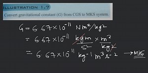 ILLUSTRATIDN 1.7Convert gravitational constant (G) from CGS to... | Filo