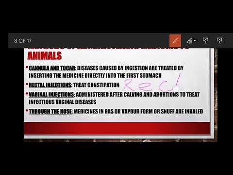 Grade 12 Agricultural Sciences. Methods of Administering Medicine.