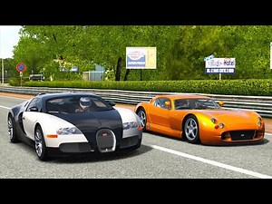 Forza 4 Drag race: Bugatti Veyron 16.4 vs TVR Speed 12
