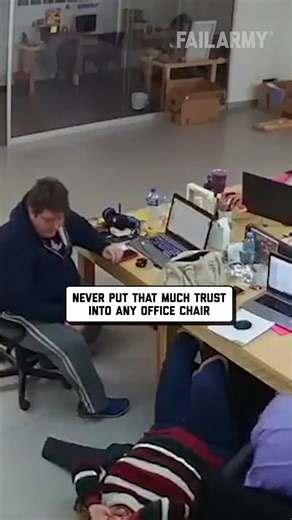 28K views · 182 reactions | got too much lean on 藍 #cctv #office #fail #shorts #reels | FailArmy | Facebook
