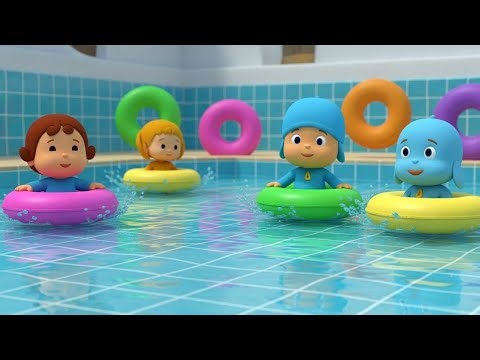 Pocoyó en la piscina con sus amigos | Diversión y juegos en el agua
