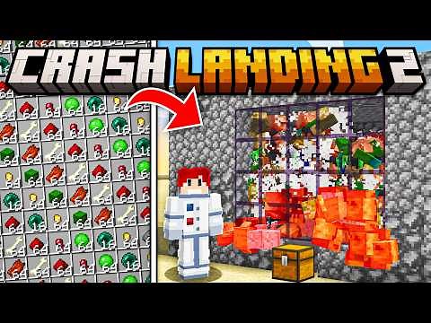 I MADE A MONSTER FARM USING VERY FEW THINGS IN MINECRAFT - Crash Landing 2 - Ep.7