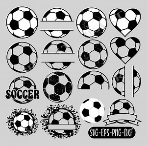Soccer Ball SVG Bundle: Monogram & Outline Cut Files - Etsy