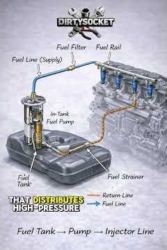 Car's Fuel System | Fuel Tank-Fuel Pump-Injector Lines