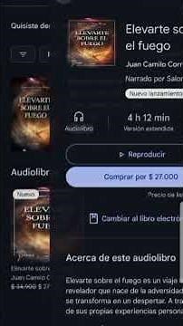 Así se compra el Libro Elevarte sobre el fuego en Google Play Libros. Está igual en Internet.