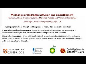 BP-ICAM Webinar Series 2018: Mechanics of Hydrogen Diffusion and Embrittlement