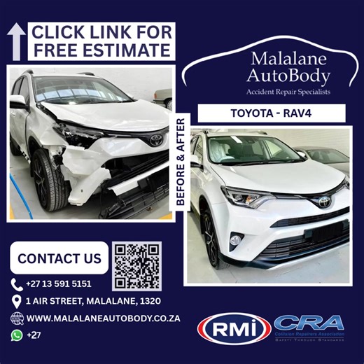 FREE Damage Repair Quote👉🏽https://p9h0xujs.forms.app/auto-body-repair-shop-form Beyond mere fixing, we offer total vehicle rejuvenation. Using cutting-edge methods, we make your car look and feel brand new again. ✅ 🤳 Scan the QR code in the image for instant access! 💬 Chat with us on WhatsApp: https://wa.me/674151753 📞 Give us a call: 27 13 591 5151 🌐 www.malalaneautobody.co.za #CollisionRepair #VehicleTrust #QualityWork #MalalaneAutoBody #InsuranceApproved #PeaceOfMind | Malalane Autobody