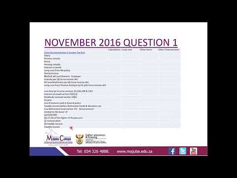 Income Tax N6 (Part 1 - Structure of Taxable Income) - Mr. K. Modisane