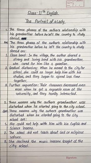 the portrait of a lady class 11 question answer | class 11 english ch 1 question answer