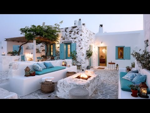 Modern Greek Whitewashed House Design by the Mediterranean Sea
