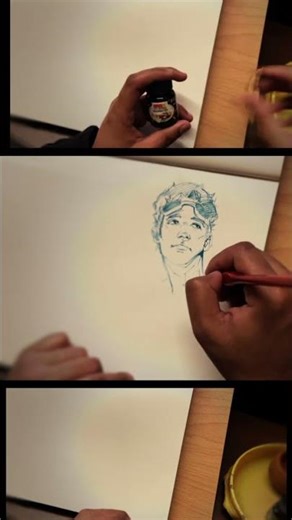 Sketching and inking process | Drawing | Sketch | Ink