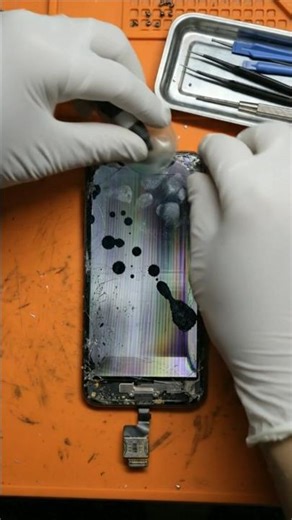 Black Ink Spreading on Phone Screen 😱 Can This Be Fixed? 🔧 #shorts #phonerepair #screenrepair