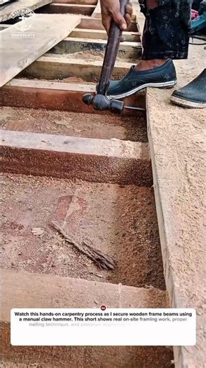 Manual Hammer Technique for Stronger Wood Framing | Satisfying Carpentry Shorts