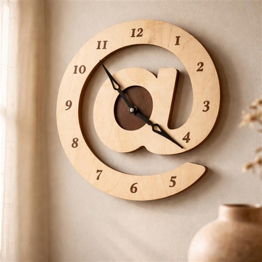 Wood Wall Clock, Wooden Wall Clock Decor, Modern Wall Clock, Letter Wall Clock, Minimalist Wall Clock,unique Wall Clock,oversized Wall Clock - Etsy