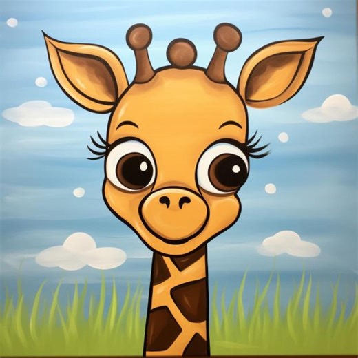 Kids Paint Party Kit, 8x8 Pre-Drawn Canvas Set, DIY Painting Kit with Acrylic Paint & Brushes, Birthday Party Activity, Bulk Party Packs