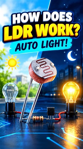 How Does an LDR Work? 💡 Automatic Street Light Using LDR | Day vs Night #Shorts