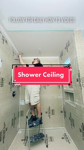 How to Transition from Shower Tile to Ceiling | DIY Tutorial