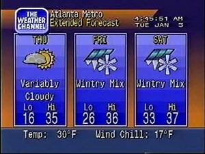 Weather Channel local forecast - 1995