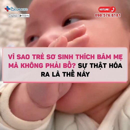 3.9K views · 24 reactions | Vì sao trẻ sơ sinh thích bám mẹ mà không phải bố? Sự thật hoá ra là thế này | BLUE CARE | Facebook