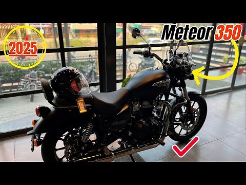 2025 New Royal Enfield Meteor 350 Stellar Black Color Detailed Review |