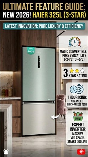 Budget me Premium Fridge? Haier 325L देखो 😍#shorts #refrigerator #fridge #homeappliances #cool#haier