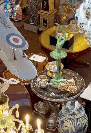 Spending a full day inside an indoor antique market — what’s it really like? ✨ #antiquestore #antique #antiqueshop #antiquefurniture #antiquedecor